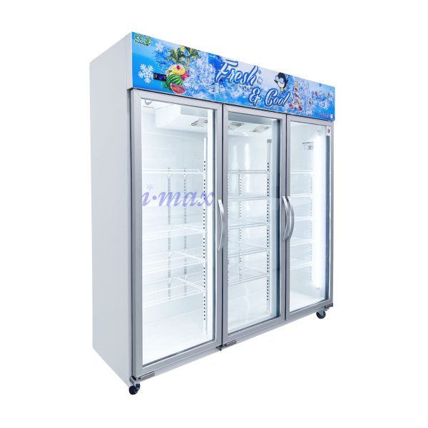 3 Door Display Chiller with Heater Tempered Glass