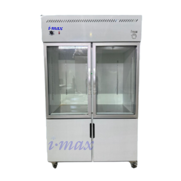 Dual 4 Door Upright Chiller Freezer (Glass + Solid Door)