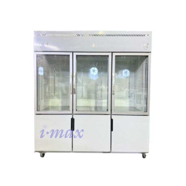 Dual 6 Door Upright Chiller Freezer (Glass + Solid Door)